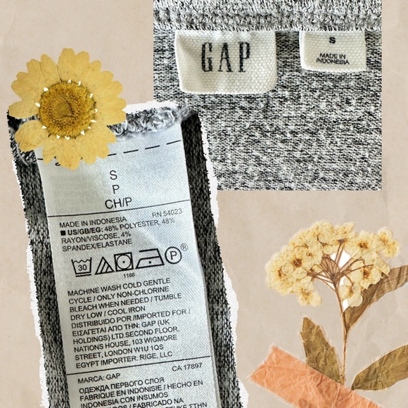 Women's | Gap | Light Gray 3/4 Sleeve Relaxed Loose Fit Crew Neck Top - S - Picture 6 of 6